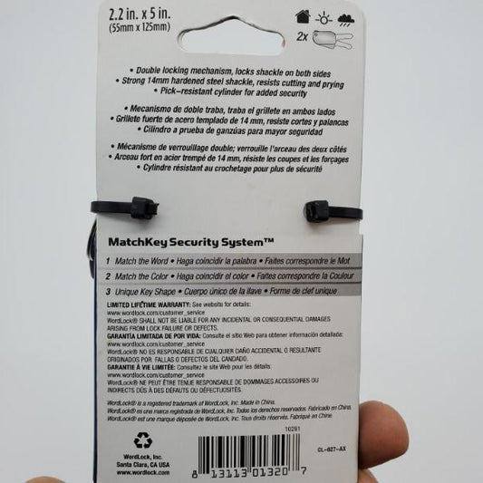 Word Lock 5" U-lock MatchKey Security System