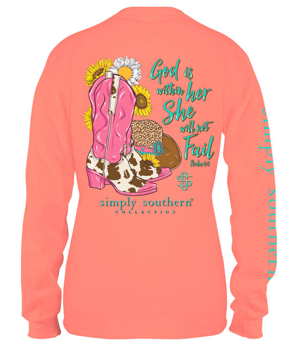 God is within her She (Long Sleeve T-Shirt) by Simply Southern