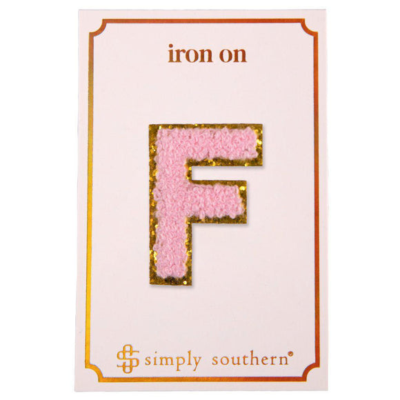 Iron on Patch Pink Letter - F - by Simply Southern