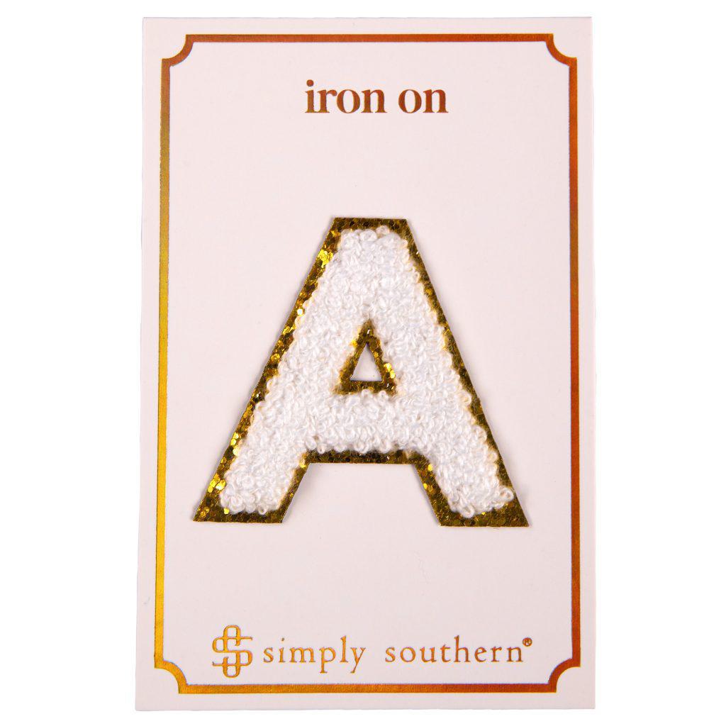 Iron on Patch White Letter - A - by Simply Southern
