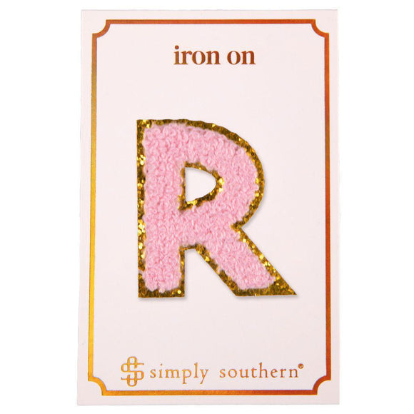 Iron on Patch Pink Letter - R - by Simply Southern