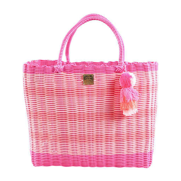 Pink Stripe - Key Largo Small Tote Bag - by Simply Southern