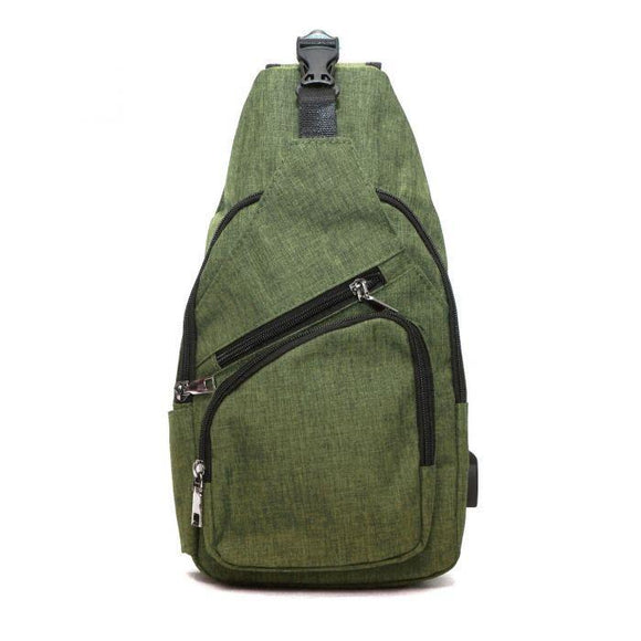 Anti-Theft Day Large Sling Bag - Olive Green - by Calla