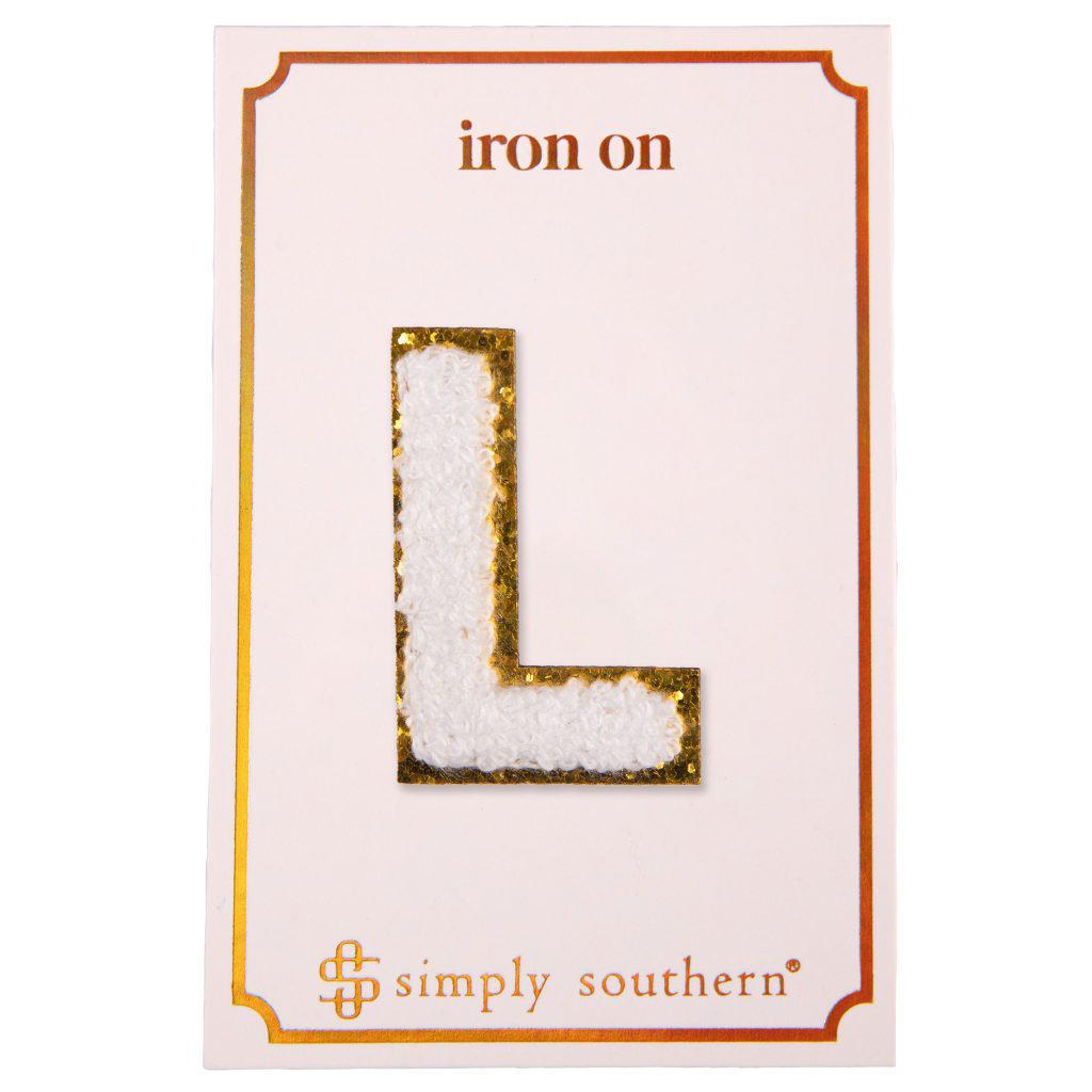 Iron on Patch White Letter - L - by Simply Southern