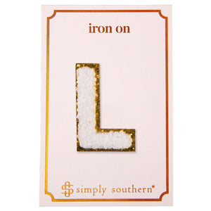 Iron on Patch White Letter - L - by Simply Southern