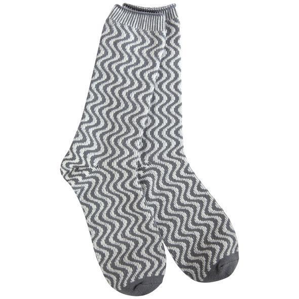 Weekend Gallery Swirl Crew - Smokey Grey - by World's Softest Socks