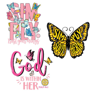 3 Pack Sticker Set - Butterfly - by Simply Southern