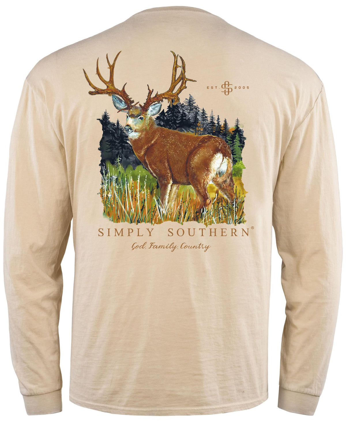 Country Deer (Men's Vintage Long Sleeve T-Shirt) by Simply Southern