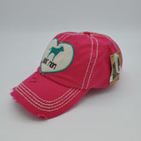 Dog Mom Heart Hat (Baseball Cap)