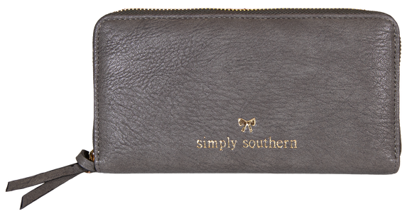 Vegan Leather Small Zip Wallet - Stone - by Simply Southern Buy at Here Today Gone Tomorrow! (Rome, GA)