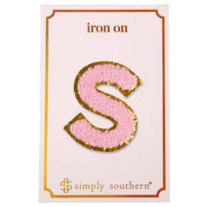 Iron on Patch Pink Letter - S - by Simply Southern