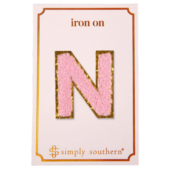 Iron on Patch Pink Letter - N - by Simply Southern