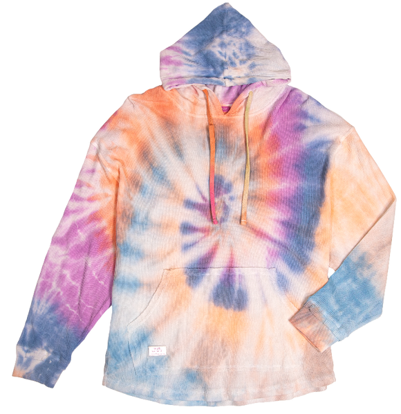 Tie Dye Waffle Hoodie - Spiral - by Simply Southern