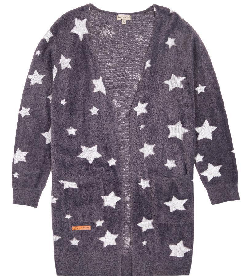 Fuzzy Print Cardigan - Stars - by Simply Southern