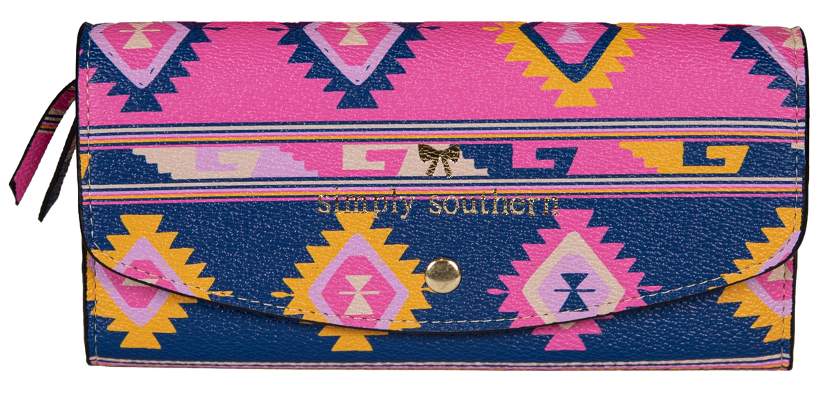 Vegan Leather Large Cardholder - Aztec/Symi - by Simply Southern Buy at Here Today Gone Tomorrow! (Rome, GA)
