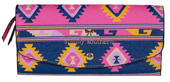 Vegan Leather Large Cardholder - Aztec/Symi - by Simply Southern Buy at Here Today Gone Tomorrow! (Rome, GA)