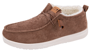 Corduroy Fleece Women's Slip-on Shoes - Brown - by Simply Southern