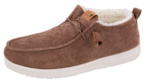 Corduroy Fleece Women's Slip-on Shoes - Brown - by Simply Southern