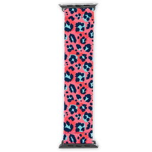 Coral Leopard - Cloth Watchband - by Southern Couture