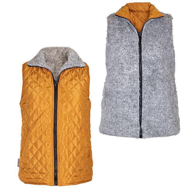 Simply Reversible Vest - Mustard/Gray - by Simply Southern - www.HereTodayGoneTomorrow.store
