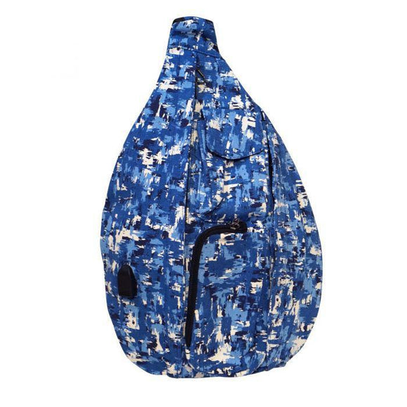 Rucksack Anti-Theft Sling Bag - Blue Camo - by Calla