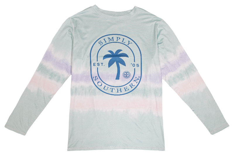 Palm (Women's Long Rash Guard T-Shirt) by Simply Southern