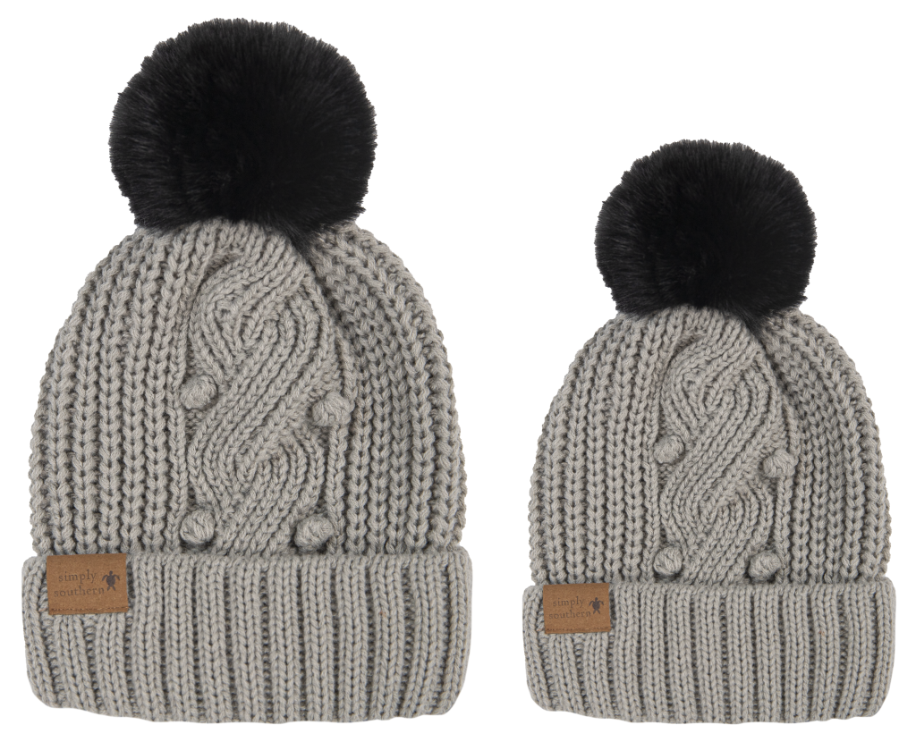 Mommy & Me Simply Beanie - Gray Set - by Simply Southern