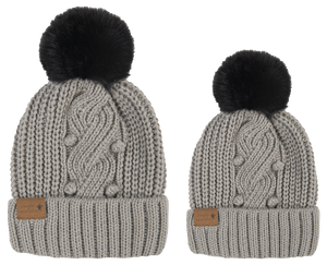 Mommy & Me Simply Beanie - Gray Set - by Simply Southern