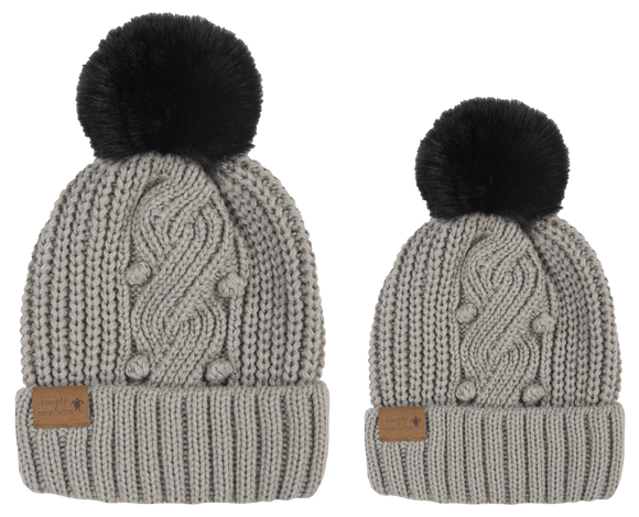 Mommy & Me Simply Beanie - Gray Set - by Simply Southern