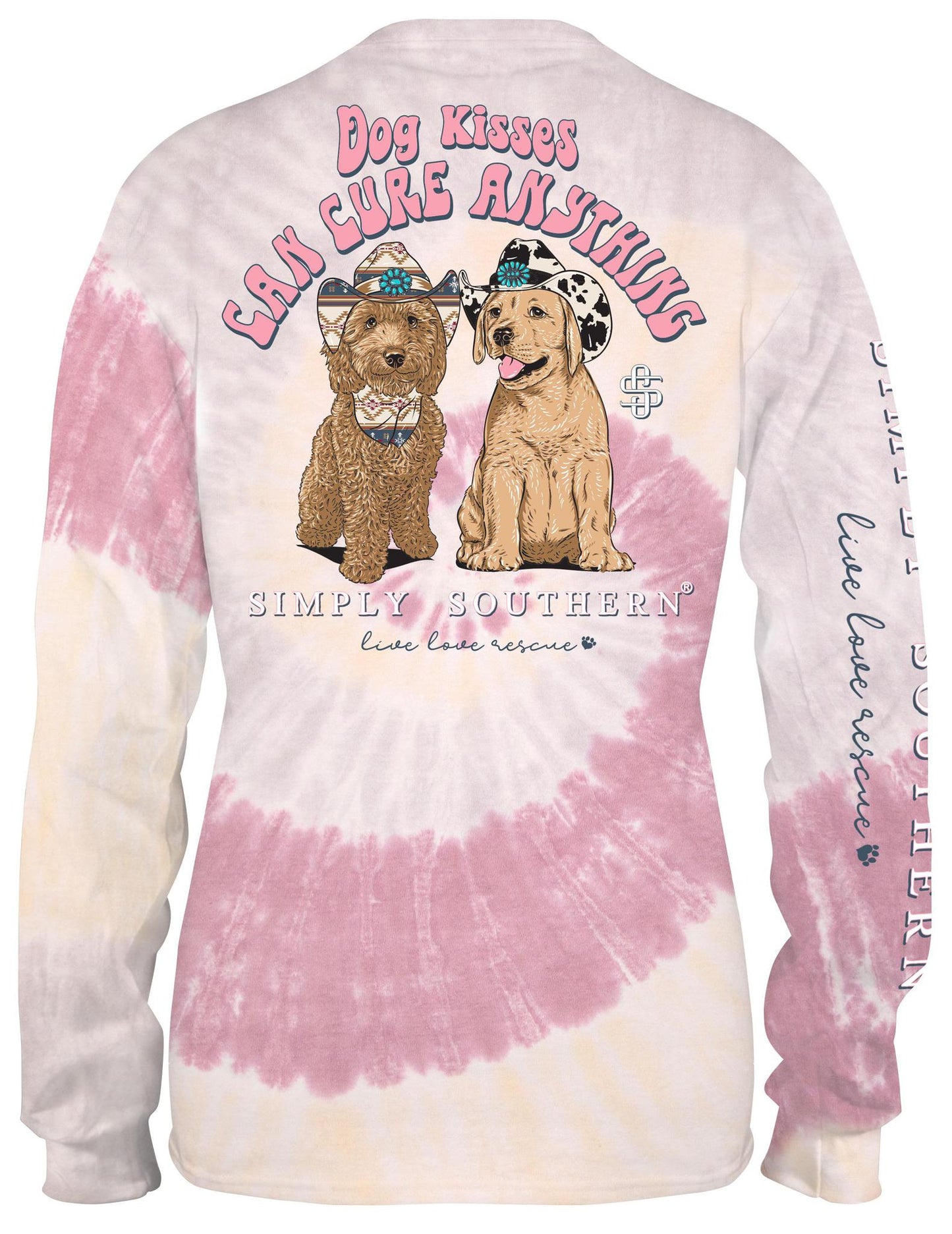 Dog Kisses Cure Anything (Youth Long Sleeve T-Shirt) by Simply Southern