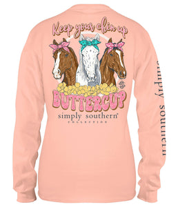 Keep your chin up Buttercup (Long Sleeve T-Shirt) by Simply Southern