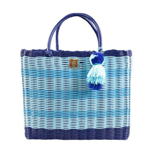 Blue Stripe - Key Largo Small Tote Bag - by Simply Southern