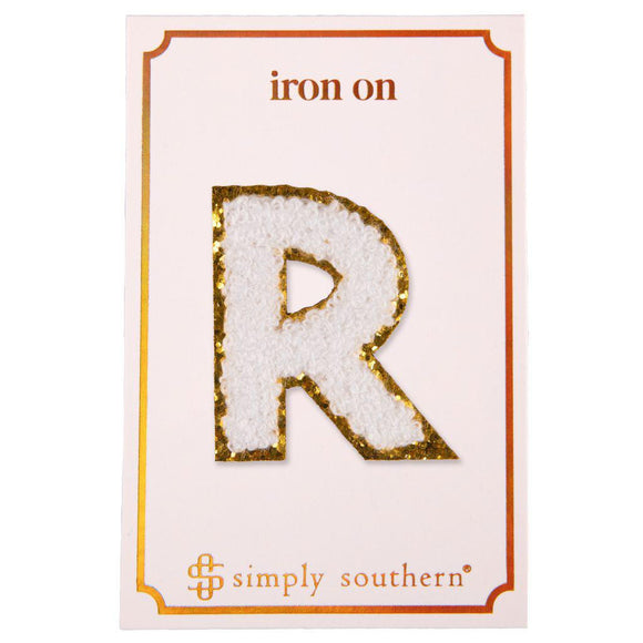 Iron on Patch White Letter - R - by Simply Southern