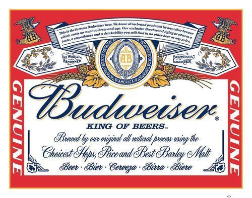Budweiser Label - Vintage-style Tin Sign