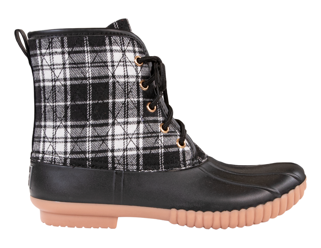 Blk Tartan - Women's Duck Boots - by Simply Southern