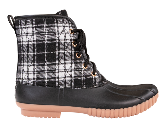 Blk Tartan - Women's Duck Boots - by Simply Southern