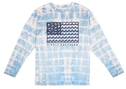 Fish Flag (Men's Long Rash Guard T-Shirt) by Simply Southern
