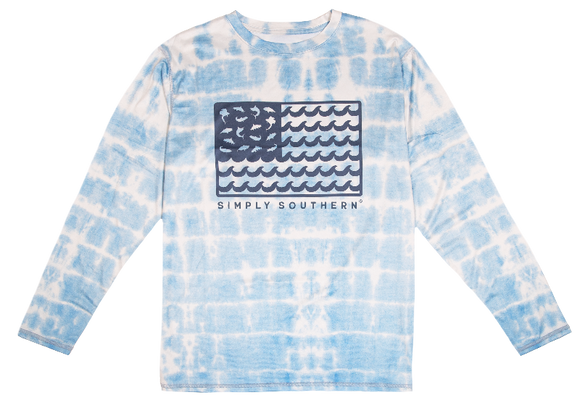 Fish Flag (Men's Long Rash Guard T-Shirt) by Simply Southern