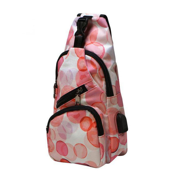 Anti-Theft Day Regular Sling Bag - Pink Bubbles - by Calla