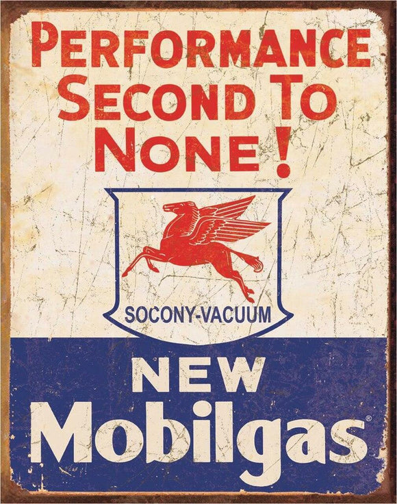 Mobile Gas Second To None - Vintage-style Tin Sign