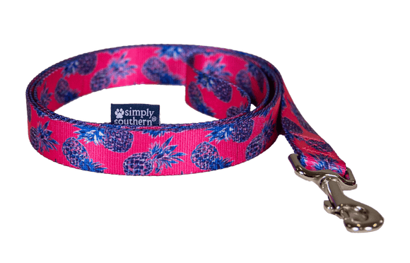 Dog Leash - Blue Pineapple - by Simply Southern - www.HereTodayGoneTomorrow.store