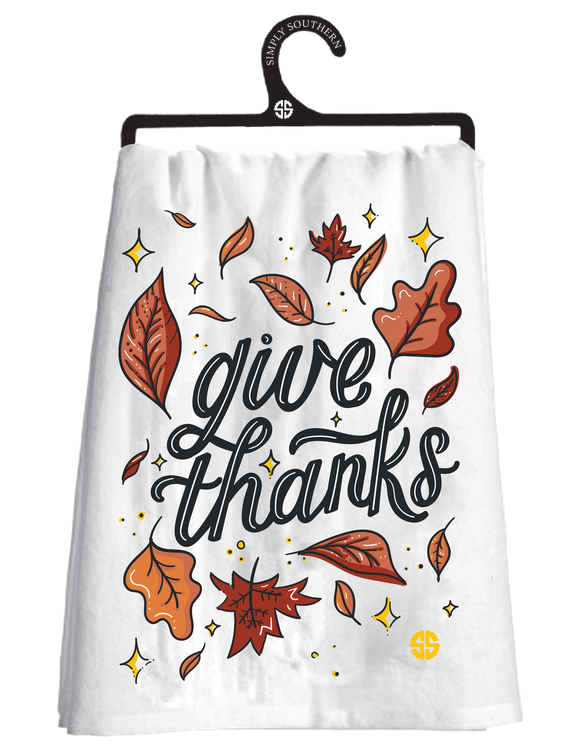 Happy Towel - Give Thanks - by Simply Southern Buy at Here Today Gone Tomorrow! (Rome, GA)