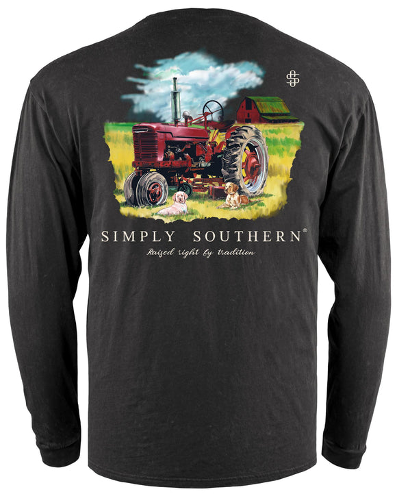 Tractor (Men's Vintage Long Sleeve T-Shirt) by Simply Southern