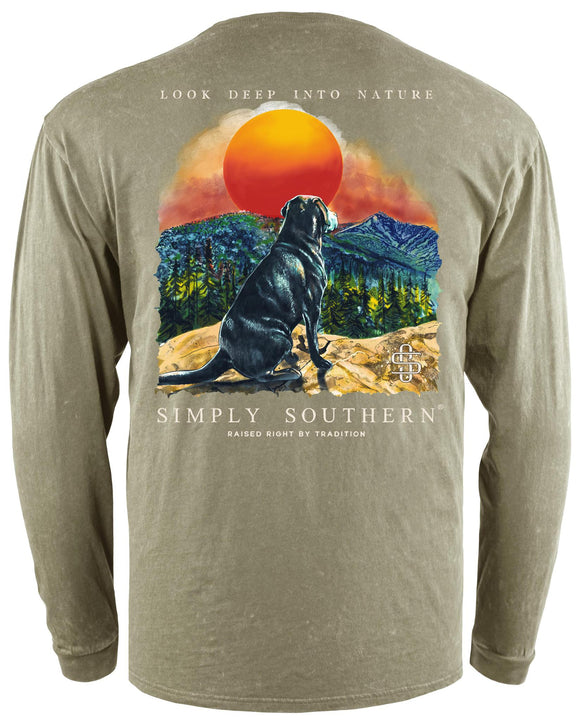 Dog Nature (Men's Vintage Long Sleeve T-Shirt) by Simply Southern