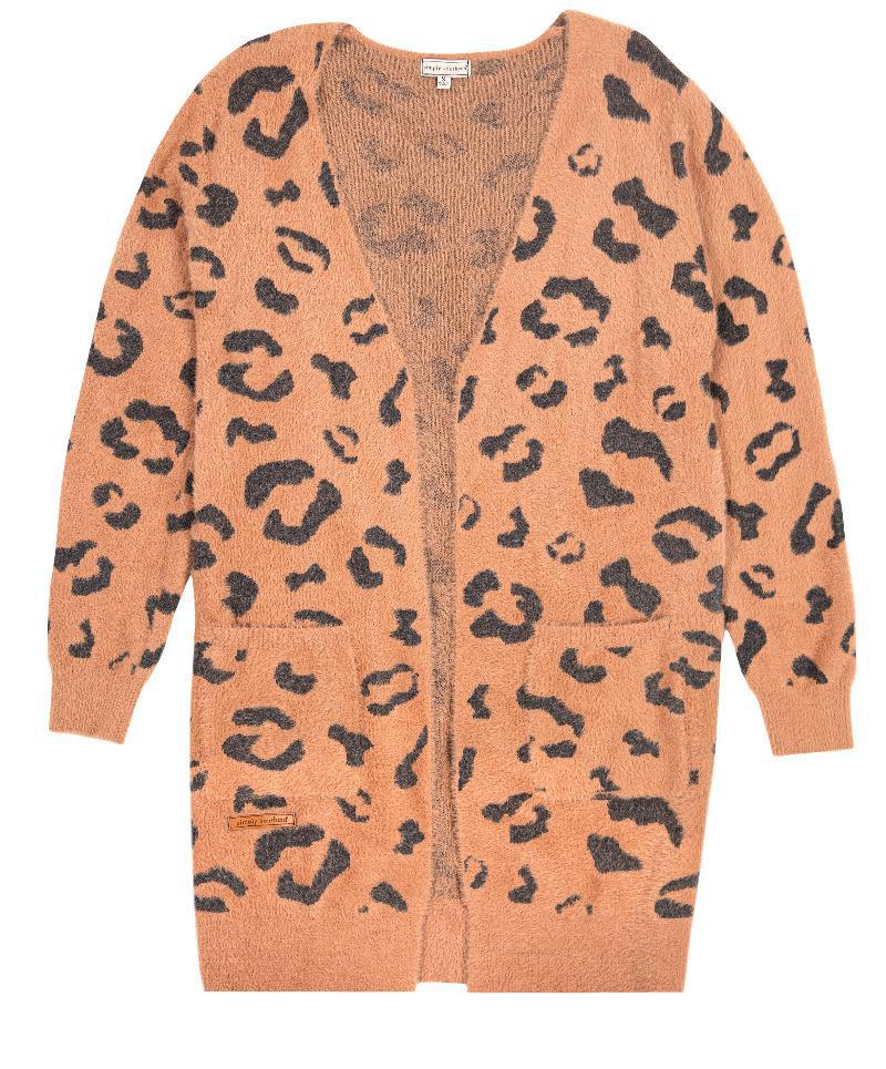 Fuzzy Print Cardigan - Leo - by Simply Southern