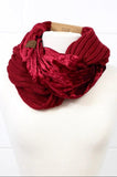 Crushed Velvet Infinity Knit Scarves (CC Beanie Exclusive Scarf) by Girlie Girl Originals