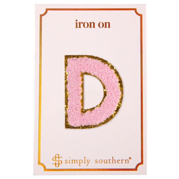 Iron on Patch Pink Letter - D - by Simply Southern