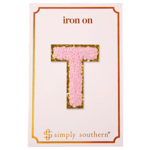 Iron on Patch Pink Letter - T - by Simply Southern