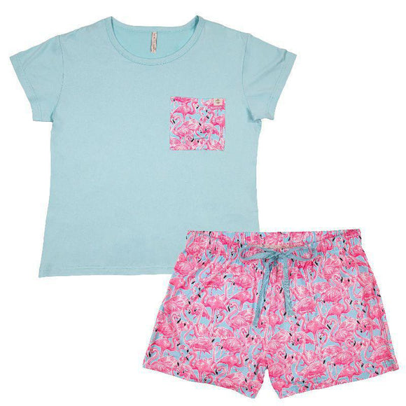 Flamingo - T-shirt Pajama Set - by Simply Southern