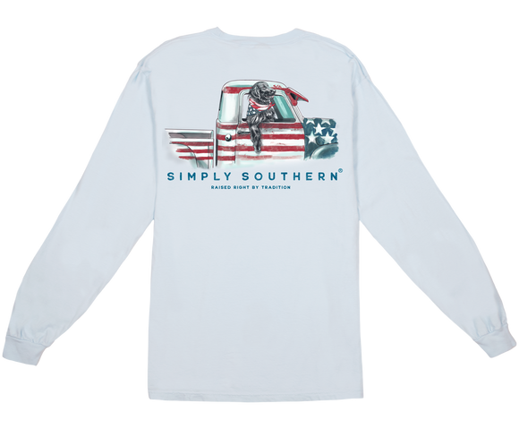 USA Truck (Men's Long Sleeve T-Shirt) by Simply Southern